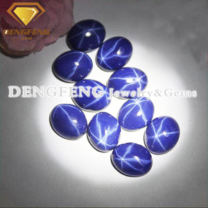 Oval Cut sintético de la estrella azul zafiro piedra - Product Image 1