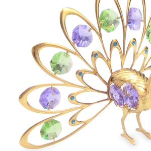 Gold Plated Metal <b>Peacock</b> Crystal Figurine Statue Art Collectible <b>Ornament</b> Gift for Women - Product Image 5