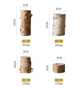 <span class=keywords><strong>Bianco</strong></span> di <span class=keywords><strong>legno</strong></span> di Betulla Candeliere Tronco Naturale per la decorazione domestica e supporto di candela di nozze - Product Image 2