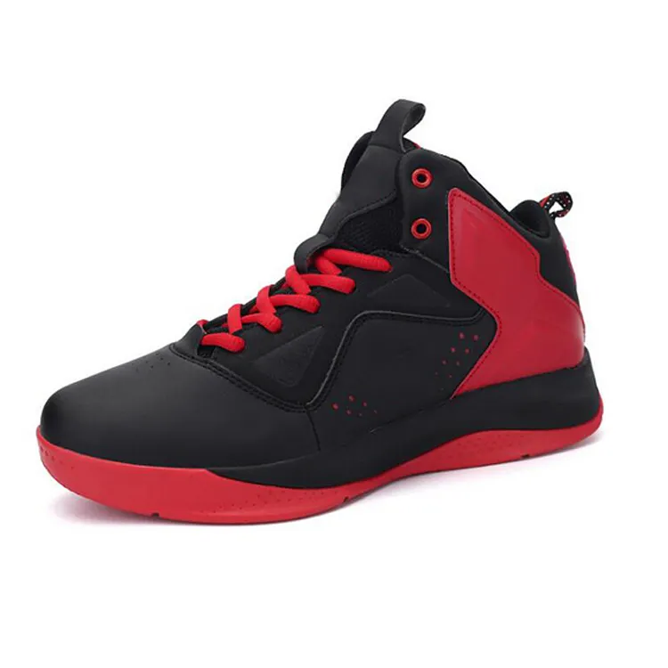 Ucuz erkekler kırmızı nefes spor botları spor ayakkabı basketbol ayakkabıları