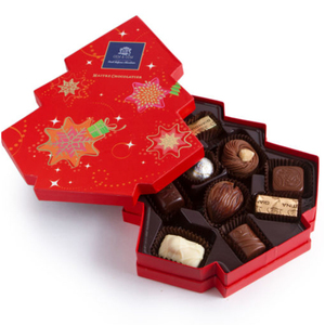 Custom Red <strong>Christmas</strong> Tree Shape <strong>Chocolate</strong> Gift <strong>Boxes</strong> Made of Paper with Embossing Matt and Glossy Lamination - Product Image 2