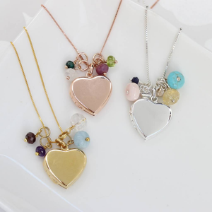 Inspire Jewelry Fashion 18k Gold Plated Jewelry Personalised <strong>Heart</strong> <strong>Locket</strong> With Birthstone for Christmas Necklace - Product Image 2