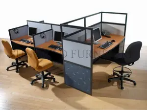 Tábua de escritório pequeno para 4 pessoas, estação de trabalho, móveis de escritório moderno (SZ-WST797)