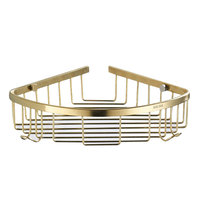 Étagère d'angle de douche moderne en acier inoxydable 304, murale, double niveau, finition or brossé, support de shampoing pour hôtel