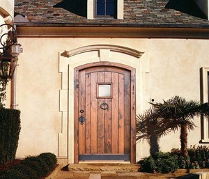 Porte d'entrée principale en bois massif de style antique, anticorrosion, avec fenêtre de vision - Product Image 2