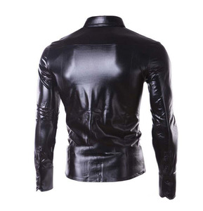 Camisas ajustadas de manga larga para hombre, ropa elástica brillante a la moda para Club nocturno - Product Image 6