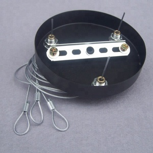 Black Ceiling Plate Lamp Base Pendant Lighting Chassis with 1.5meter Steel Wire <strong>Rope</strong> Bearing <strong>Light</strong> <strong>Fittings</strong> - Product Image 2