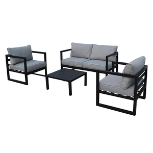 <span class=keywords><strong>Set</strong></span> Divano da <span class=keywords><strong>Giardino</strong></span> Uplion in Metallo e Alluminio a 4 Posti con Cuscini Grigi, <span class=keywords><strong>Set</strong></span> da Esterno Impermeabile per il Tempo Libero - Product Image 2