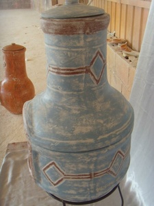 Cheminée extérieure en argile à bois avec support en métal, foyer rustique en <span class=keywords><strong>terre</strong></span> <span class=keywords><strong>cuite</strong></span>, pour Patio - Product Image 6