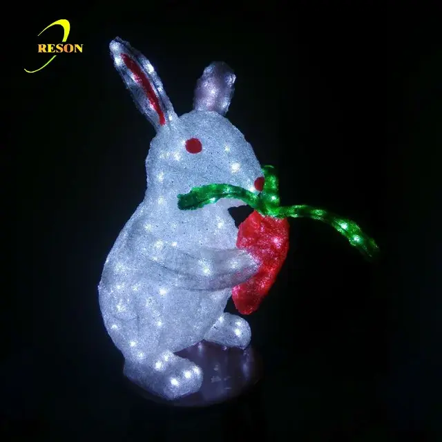 Lampu Motif Kelinci Natal 3D, H60cm untuk Dekorasi Taman