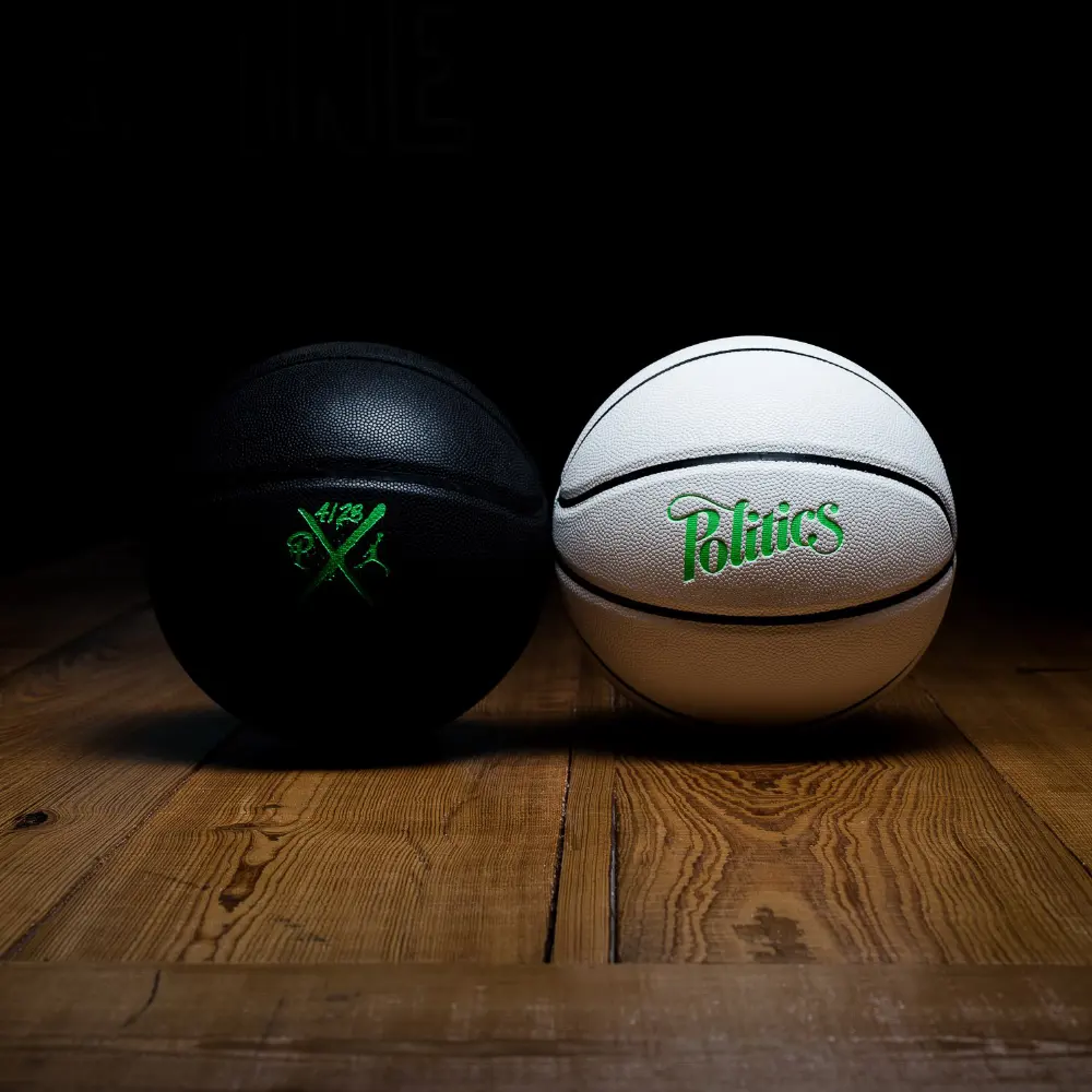 Ballon de basket-ball personnalisé taille 7, en blanc et noir, promotion spéciale