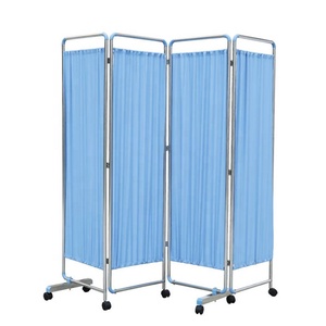 Paravento Ospedaliero Pieghevole e Mobile a 4 Sezioni con 7 Ruote - Product Image 1