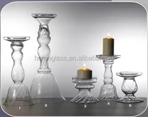 結婚式の装飾ライト用の背の高いガラスキャンドルホルダー/クリスタルガラスローソク足燭台クリスタルテーブルローソク足