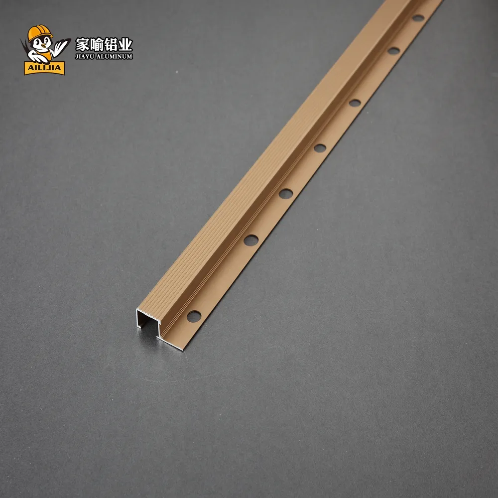 High Quality Hot Selling Shiny Brass Aluminum Alloy Tile Trim Metal Wall Flat Strips For Decoration