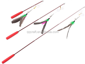 QQPet Gato Pluma Telescópica caña de Pescar Girar Varita Cat Teaser Juguetes - Product Image 2