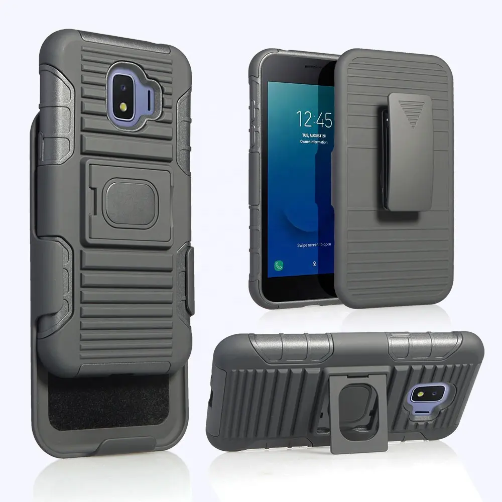 TPU PC belt clip holster mobile phone cover shockproof case for samsung galaxy J4 core