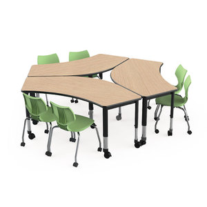 Table en forme de croissant pour élèves de maternelle Cartmay, <span class=keywords><strong>bureau</strong></span> et chaise pour enfants en classe - Product Image 3