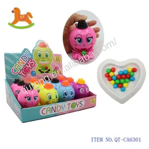Qutong güzel hayvanlar şekil tatlı oyuncak şeker plastik otomat dağıtıcı gumball makinesi şeker oyuncak