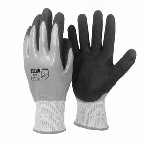 Yulan CR109 Nivel 5 resistente al corte de nitrilo guantes de trabajo de HDPE shell y nitrilo recubierto doble Sandy agarre en Palma y de vuelta - Product Image 2