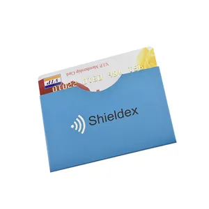 Amostra grátis de Alumínio Papel de Bloqueio RFID Protetor Plástico de Cartão Magnético Titular do Cartão de Negócio Manga
