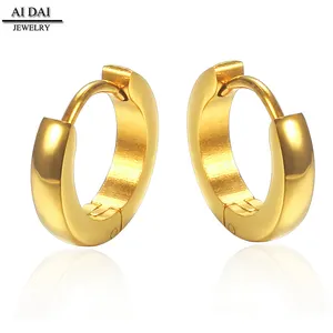 Anting-Anting Jhumka Desain Baru Baja Tahan Karat Anting-Anting Huggie Pria Wanita