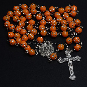 Cuentas de diamantes de imitación <span class=keywords><strong>para</strong></span> iglesia, cuentas de plástico <span class=keywords><strong>para</strong></span> regalo religioso, collar religioso de rosarios - Product Image 4