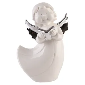 Hot sale indoor decoration ceramic figure baby angel christmas angel