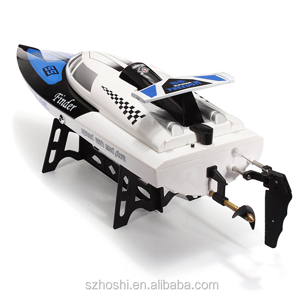 OBEST 2 Pièces Mini Bateaux Télécommandés avec Lumière LED, Bateaux de Course RC Stunt avec Télécommande Etanche 2,4 GHz et Piscine Gonflable, Jouet de Piscine Télécommandé pour Garçons et Filles