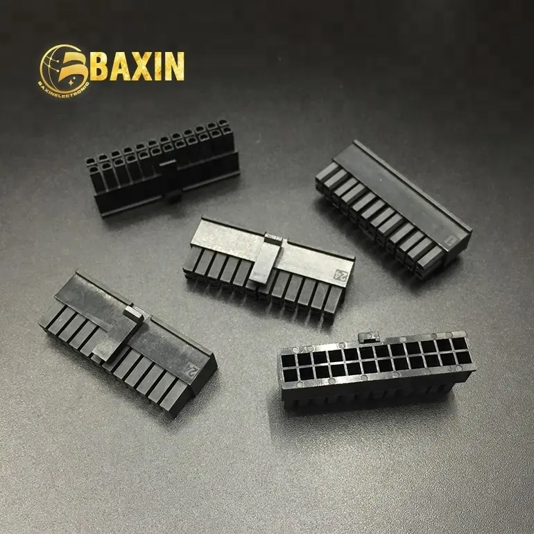 Сделано в Китае, черный мини подходит для шага 3,0 мм, 24-контактный разъем molex 43025-24P