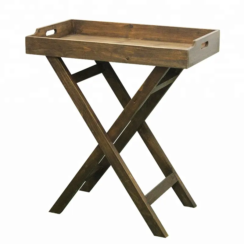 fatti a mano vintage tavolino di legno vassoio di tavolo pieghevole
