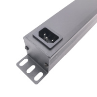 PDU industriel 1U 6 prises type Schuko allemand avec protection contre les surcharges pour armoire de serveur 19 pouces de type minier
