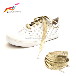 Fábrica brillo metálico cordones cadena brillante oro zapatilla de deporte cordones de los <span class=keywords><strong>zapatos</strong></span> del deporte - Product Image 5