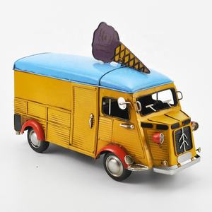 Retro Eiscreme-Modellbus <span class=keywords><strong>Vintage</strong></span> Antik Maßstab 1:12 für Heimdekoration Eisenmetall-Handwerk Handgefertigte Kunst und Handwerk - Product Image 2