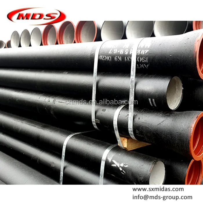 ISO2531 300mm black ductile cast iron pipe for drinkable water