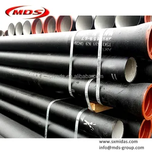 Cast Iron Pipe For Water ISO2531 300mm Black Ductile Cast Iron Pipe For Drinkable Water