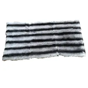 Good quality rex rabbit fur plate for throws spreads bedding chinchilla color style