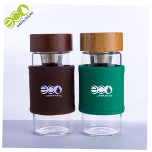 Bouteille d'eau sport en <span class=keywords><strong>verre</strong></span> de haute qualité avec manchon en silicone, 450 ml et 500 ml, prix de gros abordable - Product Image 6