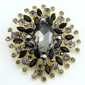 2016 hot sale wholesale rhinestone crystal brooch for women's dress