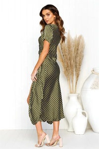 <span class=keywords><strong>Robe</strong></span> midi <span class=keywords><strong>longue</strong></span> à fente haute pour femmes, <span class=keywords><strong>été</strong></span> 2019, <span class=keywords><strong>bleu</strong></span> <span class=keywords><strong>marine</strong></span> à pois - Product Image 6