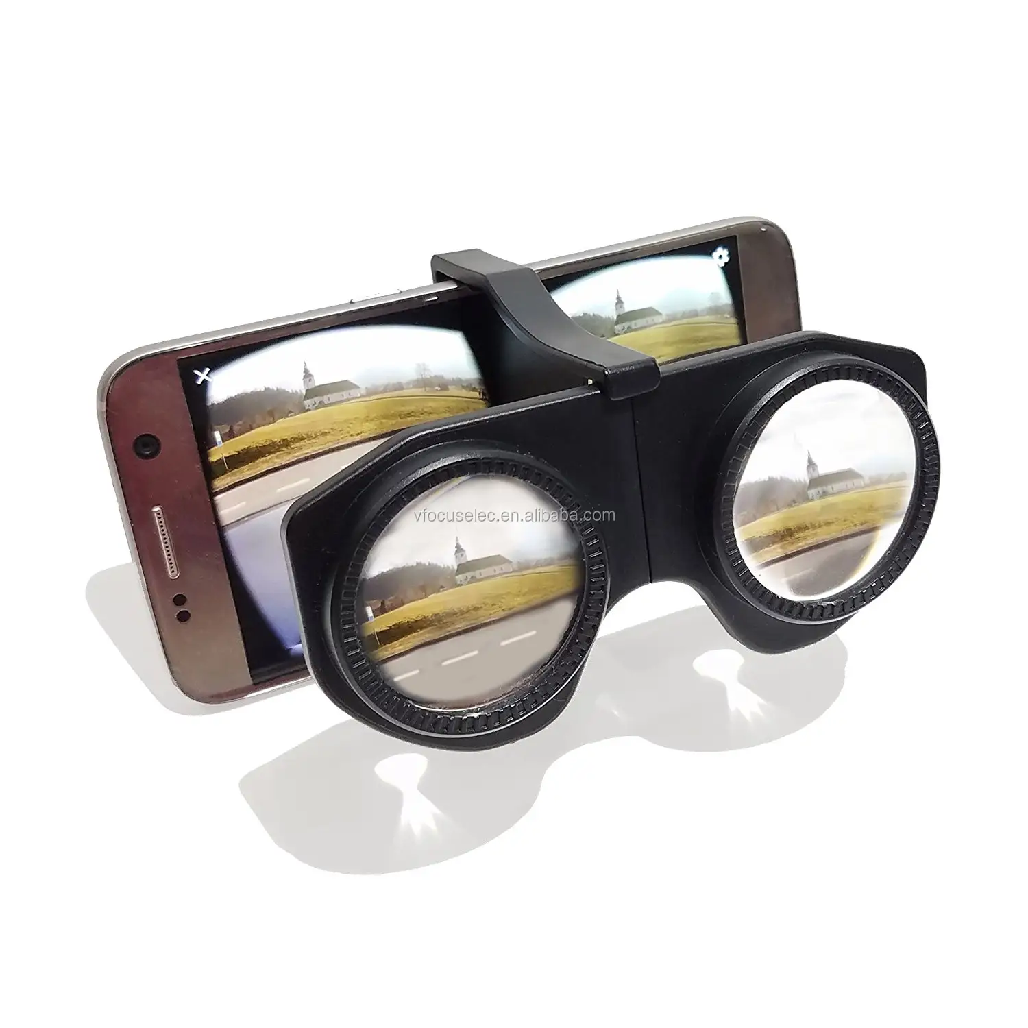 Faltbare Mini-Kunststoff-VR-Brille mit HD-VR-Objektiv, 3D-Virtual-Reality-Headset Kompatibel mit Android-und iOS-Smartphones