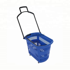 <span class=keywords><strong>42L</strong></span> 1.5 "바퀴 플라스틱 슈퍼마켓 롤링 핸드 바스켓 - Product Image 6