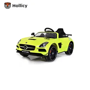 newest Mercedes-Benz SLS AMG license plastic toy car with two motor kids gear car for wholesale made in china