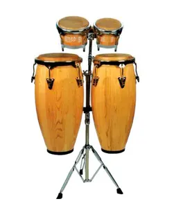 Set Drum Conga dan Bongo kayu populer/instrumen perkusi dibuat di Tiongkok