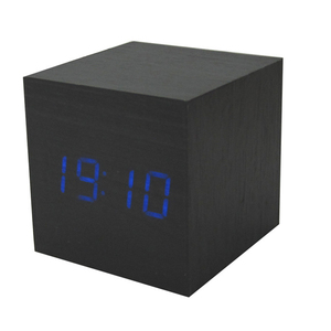 Đồng Hồ Để Bàn Bằng Gỗ, Mặt Vuông, Hiển Thị Nhiệt Độ Bằng Tre, Một Mặt, Nhiệt Kế, Báo Thức Led, Đồ Chơi Kỹ Thuật Số Cổ Điển - Product Image 3