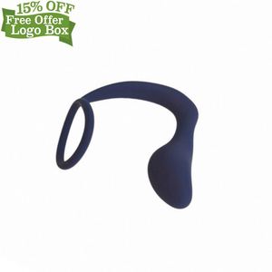 Kostenlose individuelle Schachtel  wasserdichtes Silikon-Spielzeug zum Sexvibrieren Po-Splug Prostata-Massagegerät mit Penisring - Product Image 5