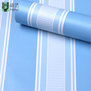 Carta da Parati in Vinile con Motivo a Righe Mediterranee, Adesivo Murale 3D <span class=keywords><strong>per</strong></span> Soggiorno - Product Image 3