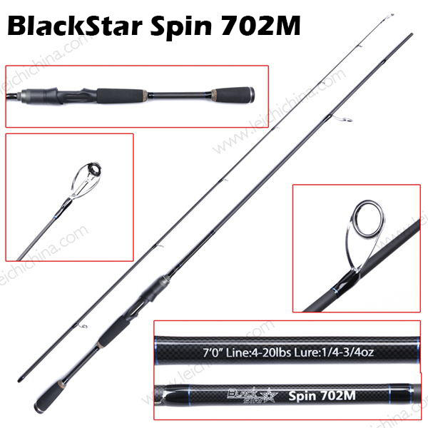 Black Star Medium Power 7ft Spinning Fishing Rod
