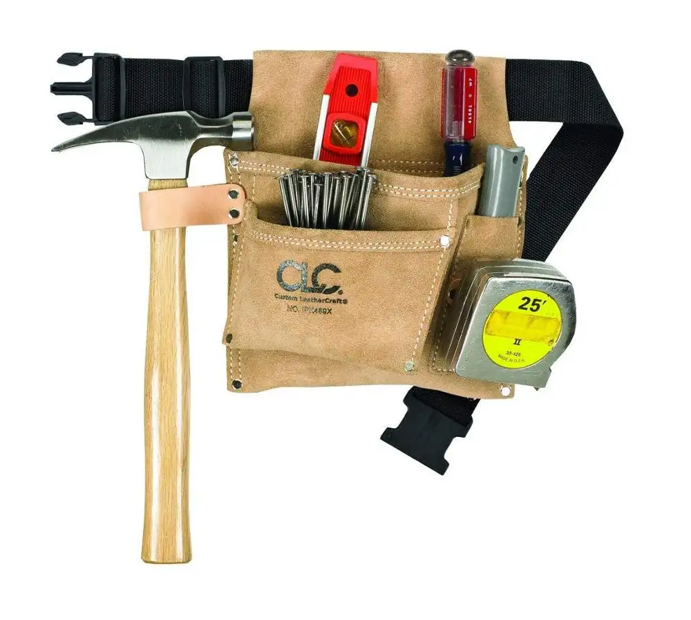 Heavy Duty Hairdressing Gardening Electrical Maintenance Carpenters Electrician Leather Tool Belt Bag Holder for Tools