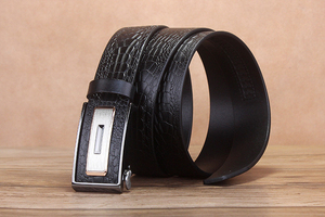 <span class=keywords><strong>Ceinture</strong></span> en <span class=keywords><strong>cuir</strong></span> pour hommes, boucle automatique pour jeunes, pantalons Crocodile - Product Image 3