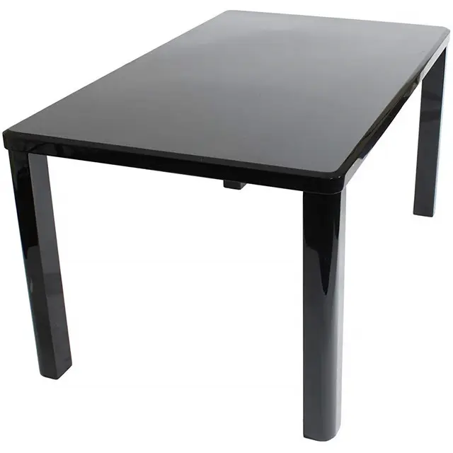 Prix promotionnel personnalisation Table à manger simple en bois laqué noir brillant pour appartement